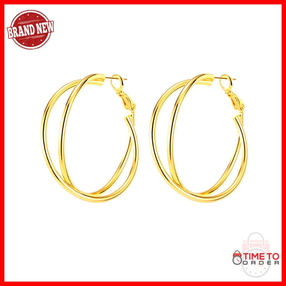 Oversized Hoop Earrings Y2K Trendy Minimal Chic Lightweight Hypoallergenic Posts